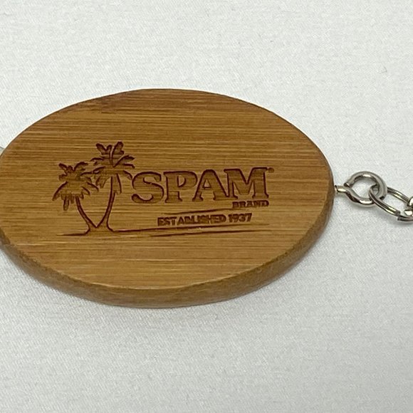 Set of 2  Spam Advertising Wood Metal Keychain Bottle Opener and Multi Tool - Picture 3 of 11